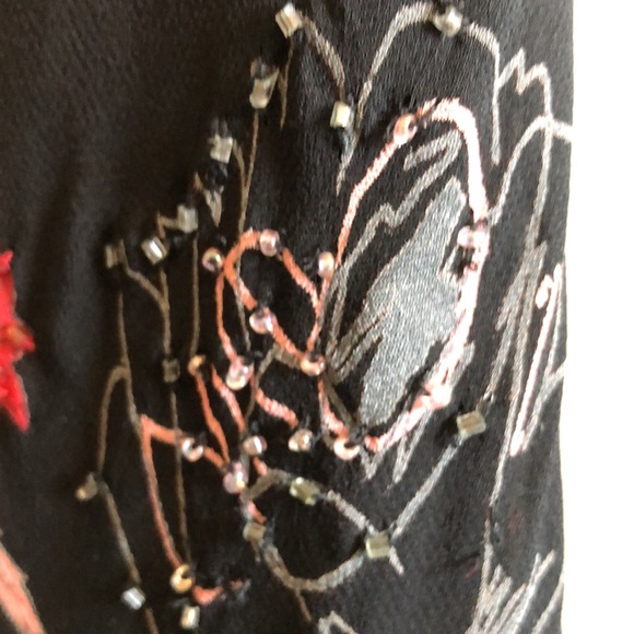 Eva Blue Vintage Floral Beaded Midi Dress - Picture 11 of 16